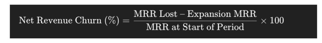 Net Revenue Churn Formula