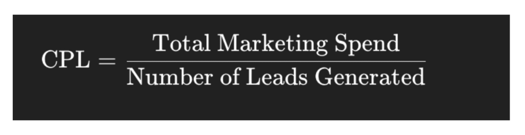 formula for Cost per Lead