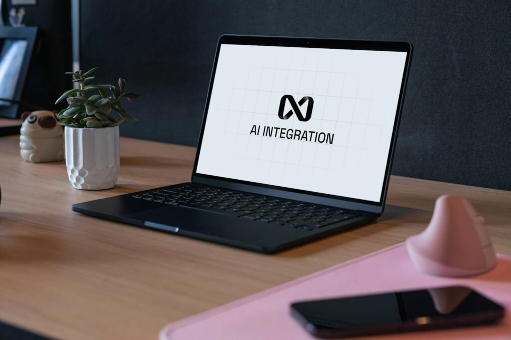 Professional using a laptop for AI-assisted digital work and productivity